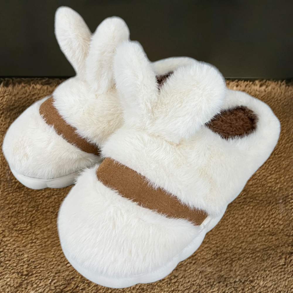 Kids Winter Slippers Rabbit Offwhite