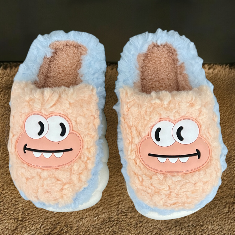 Kids Winter Slippers Smiling Sheep Coral