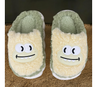 Kids Winter Slippers Smiling Sheep Green