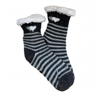 Kids Home Winter Socks Hearts Black