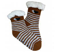 Kids Home Winter Socks Hearts Camel