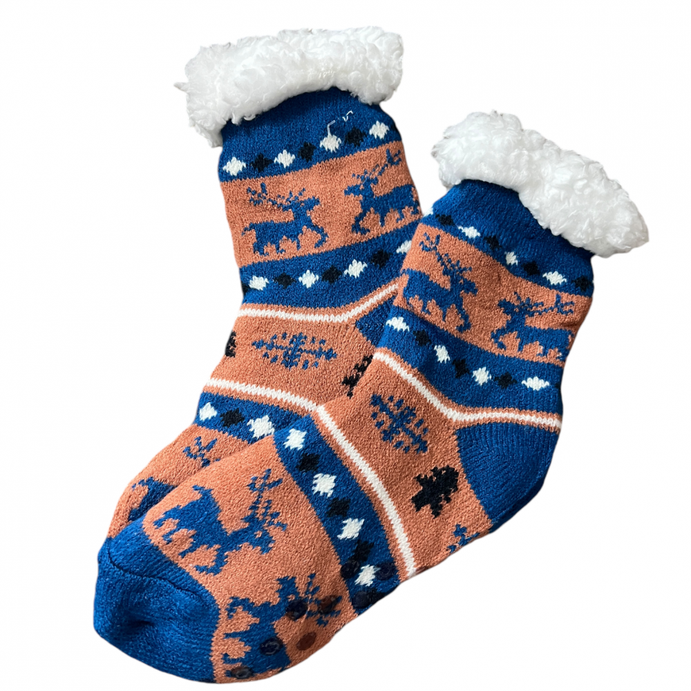 Kids Home Winter Socks Reindeer Mix Coral