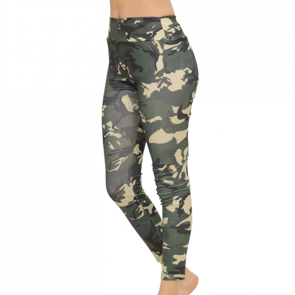 Woman Leggings Gym Army