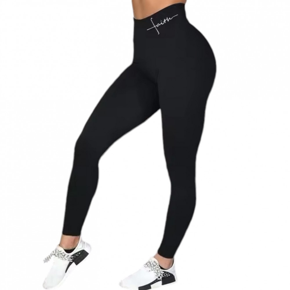 Woman Sports Leggings Faith Black