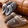 Men Winter Slippers Leather Stnd Grey - Big Sizes