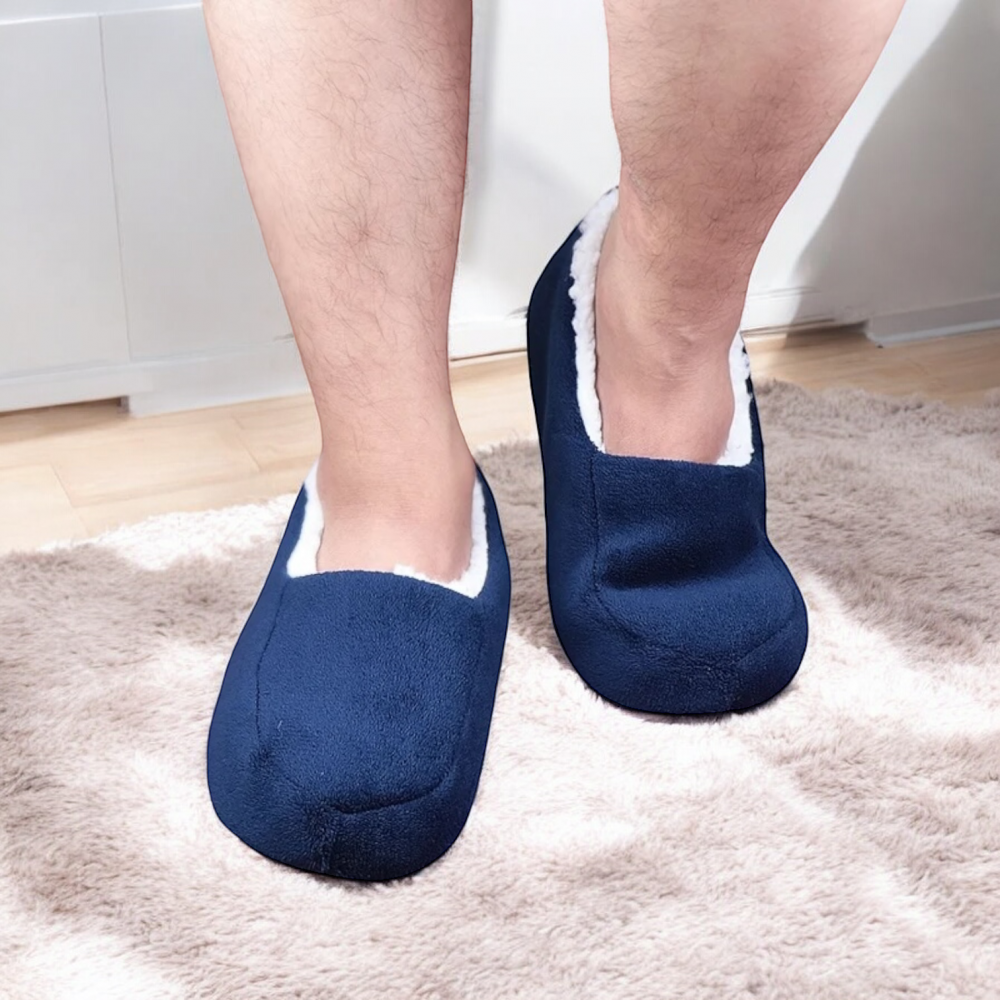 Men Indoor Winter Slippers Soft Classic Navy