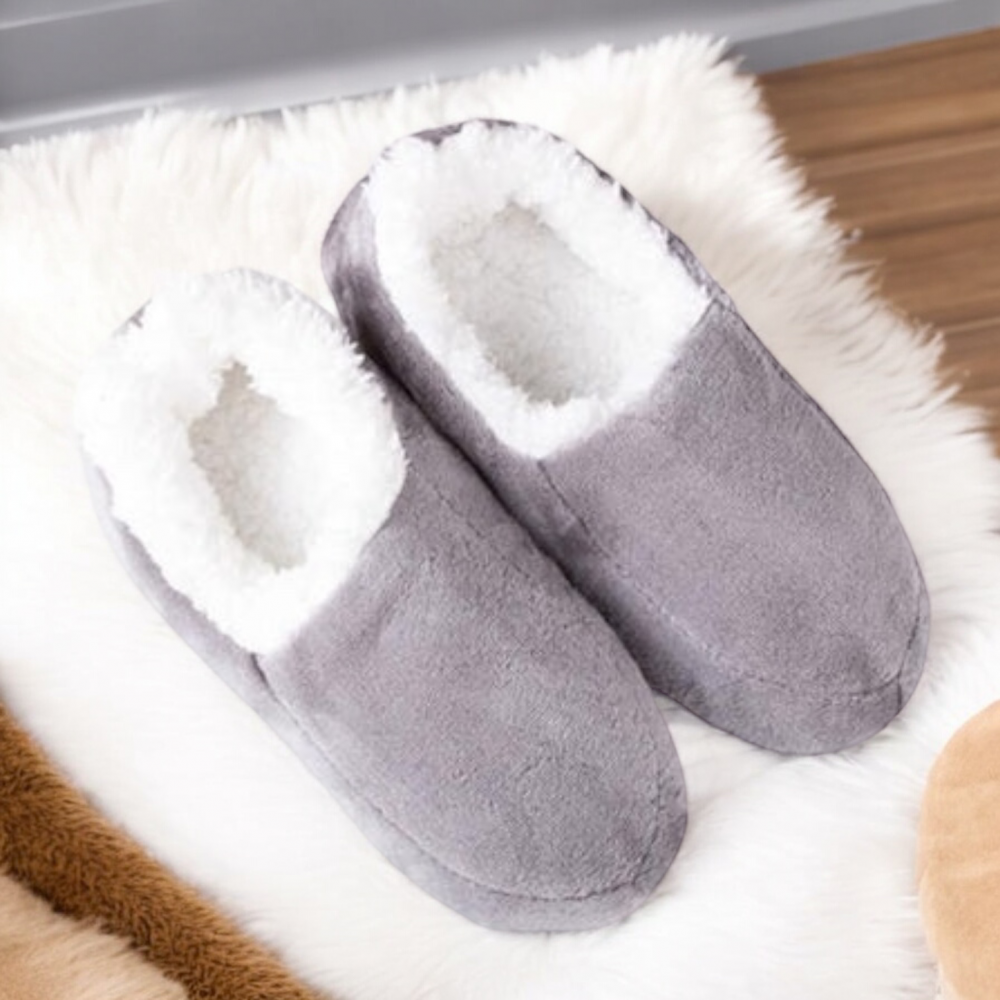 Men Indoor Winter Slippers Soft Classic Dark Grey