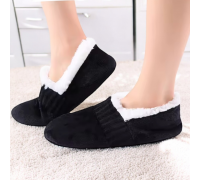 Men Indoor Winter Slippers Soft Lined Black