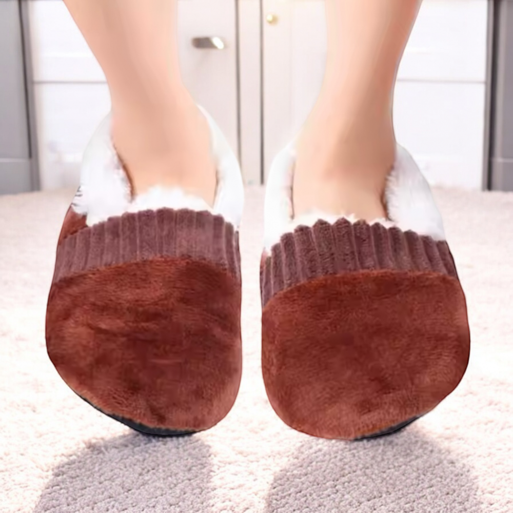 Men Indoor Winter Slippers Soft Lined Brown