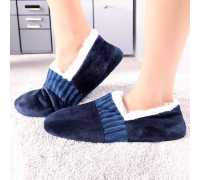 Men Indoor Winter Slippers Soft Lined Navy