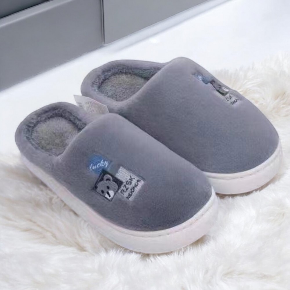 Men Winter Slippers Lucky Grey