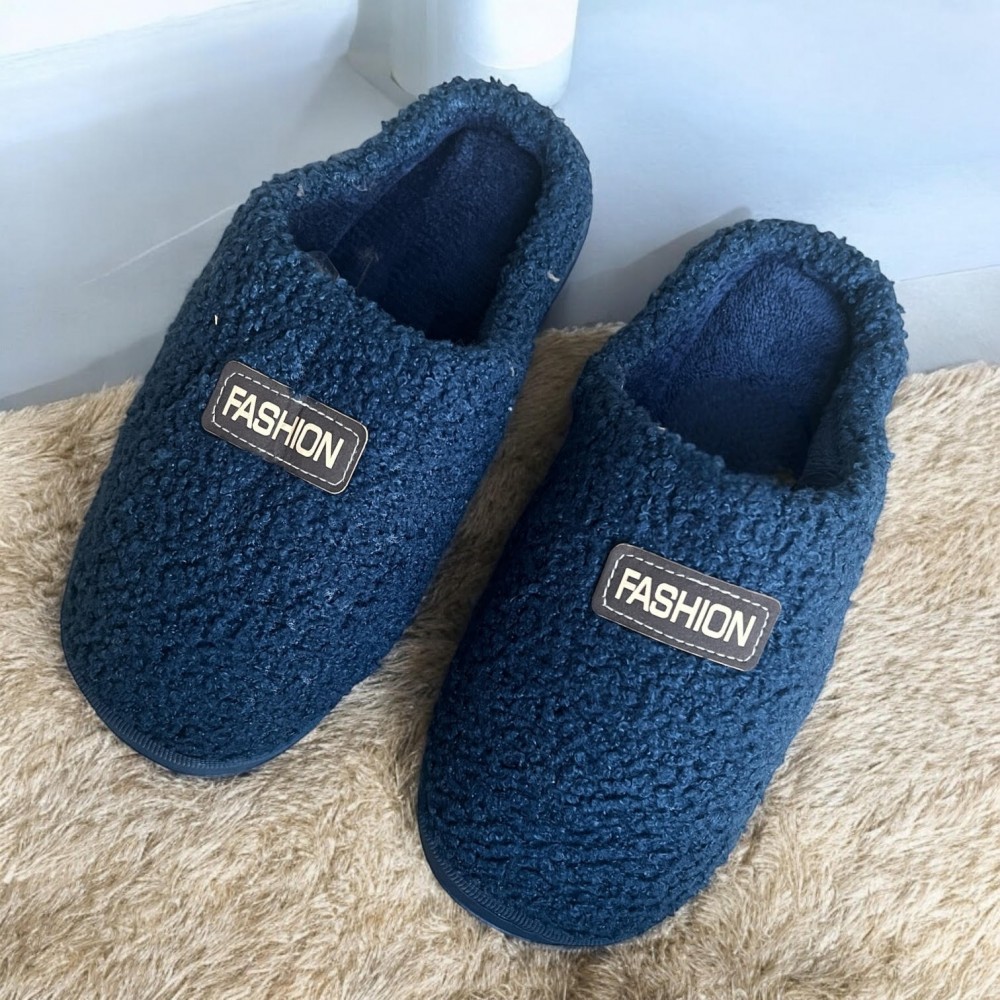 Men Winter Slippers Fashion Navy