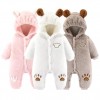 Toddler Winter Onesie Pyjama Fleece Bear White