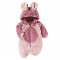 Toddler Winter Onesie Pyjama Fleece Rabbit Pink