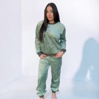 Woman Pyjamas Coral Fleece Butterfly Green - Big Sizes Available