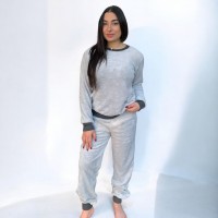 Woman Pyjamas Coral Fleece Sky Grey - Big Sizes Available