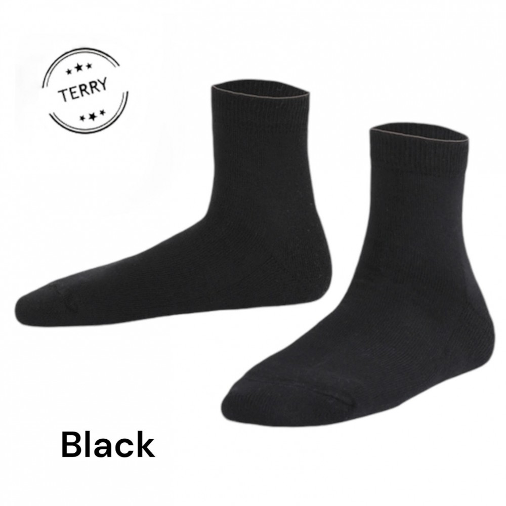 Marie France Basic Half Boy Terry Socks Black