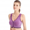 Front Zip Sports Bra Woman Push Up Mauve