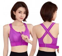 Front Zip Sportswear Bra Woman Push Up Mauve