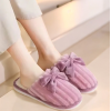 Woman Winter Slippers with Bow - Purple