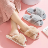 Woman Winter Slippers High Quality Faux Fur Grey