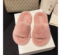 Woman Winter Slippers Faux Fur Pink