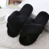 Woman Winter Slippers Furry Black