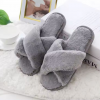 Woman Winter Slippers Furry Grey