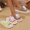 Woman Winter Slippers Open Toe Bear Green