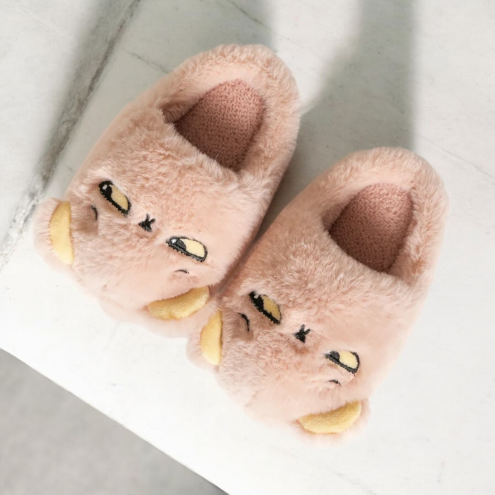 Woman Winter Slippers Plush Pink