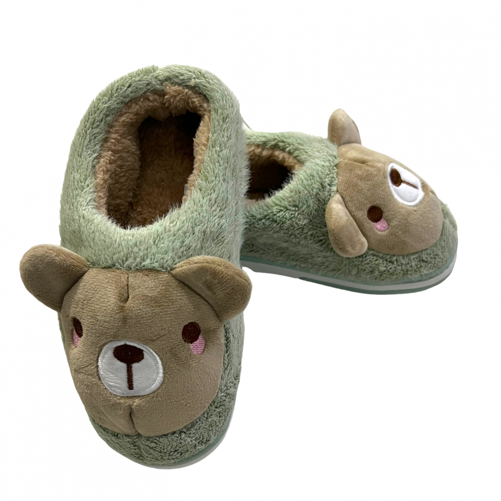 Kids Home Slippers - Mouse Green