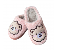 Kids Home Slippers - Bear Face Pink