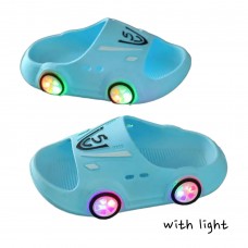 Boy Slippers Car With Lights - Blue