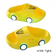 Boy Slippers Car With Lights - Yellow