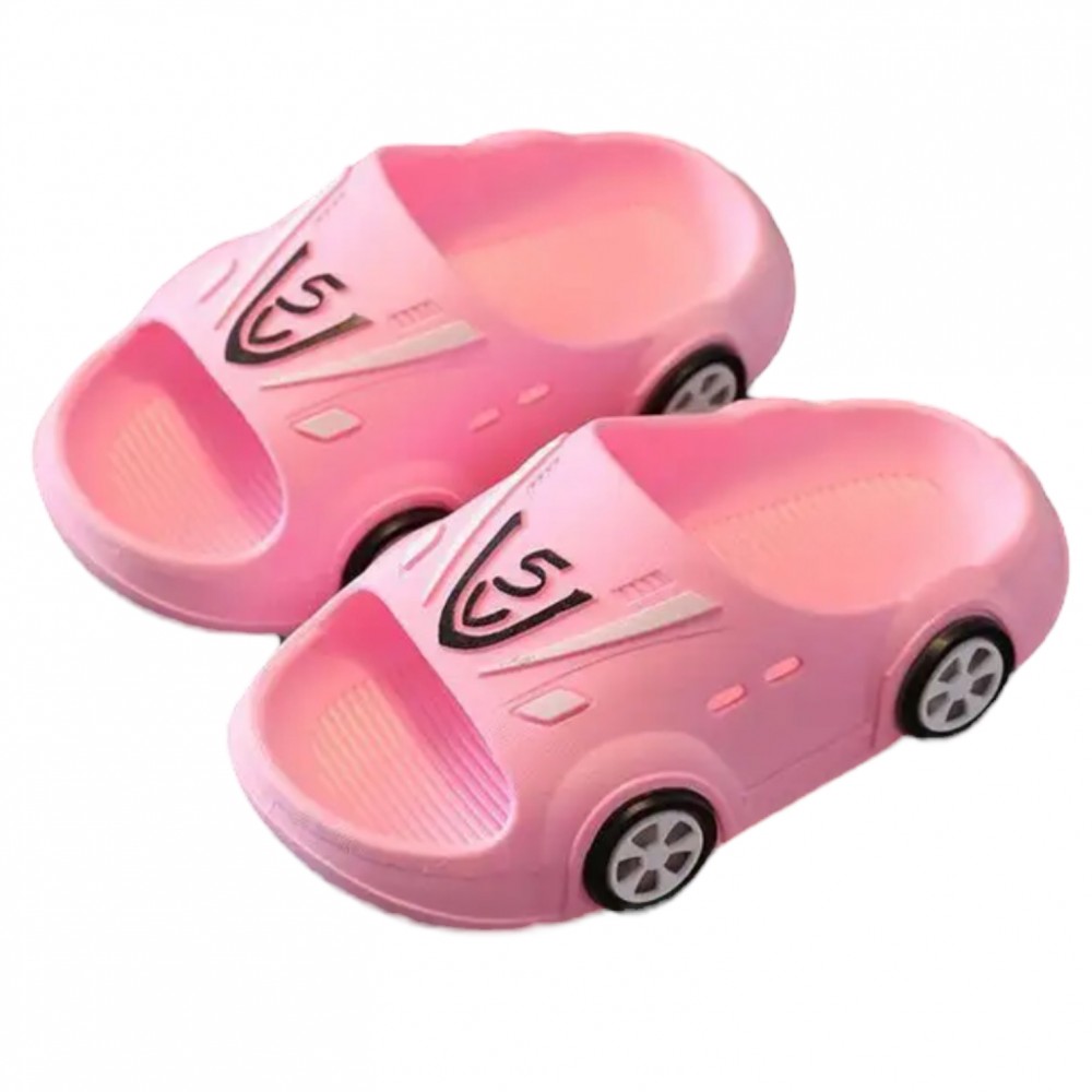 Girl Slippers Car With Lights - Pink
