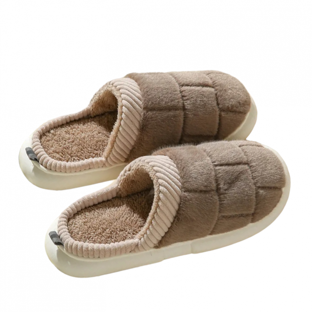 Home Slippers - Square Beige