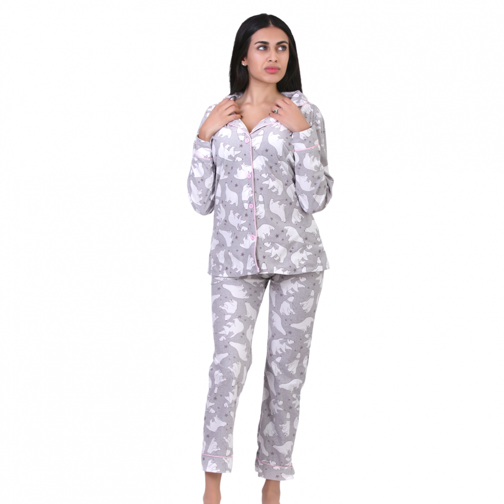 Women Pyjamas Button Through Bears