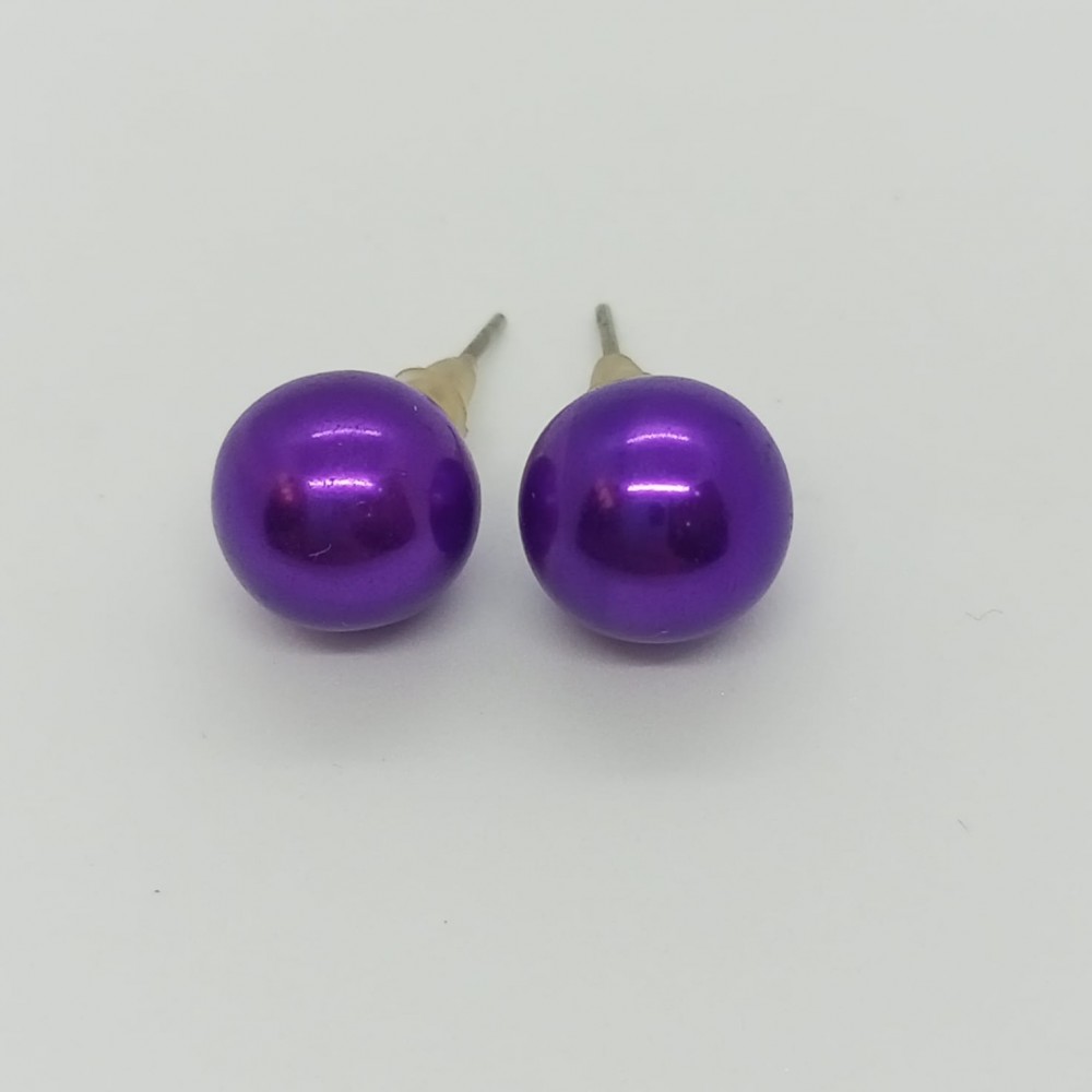 Pearl Earrings Purple