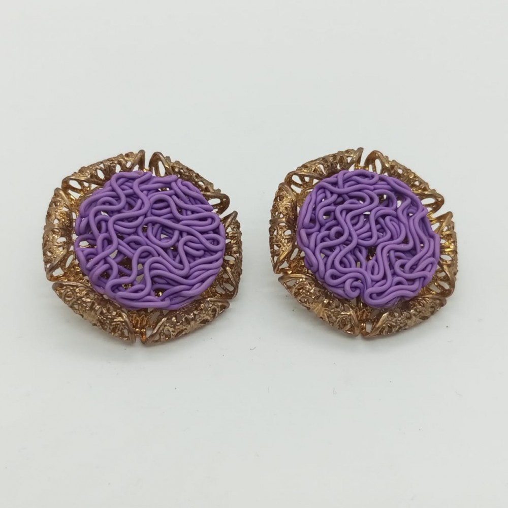 Wire Earrings Purple