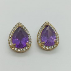 Occasion Earrings Tear Drop Purple