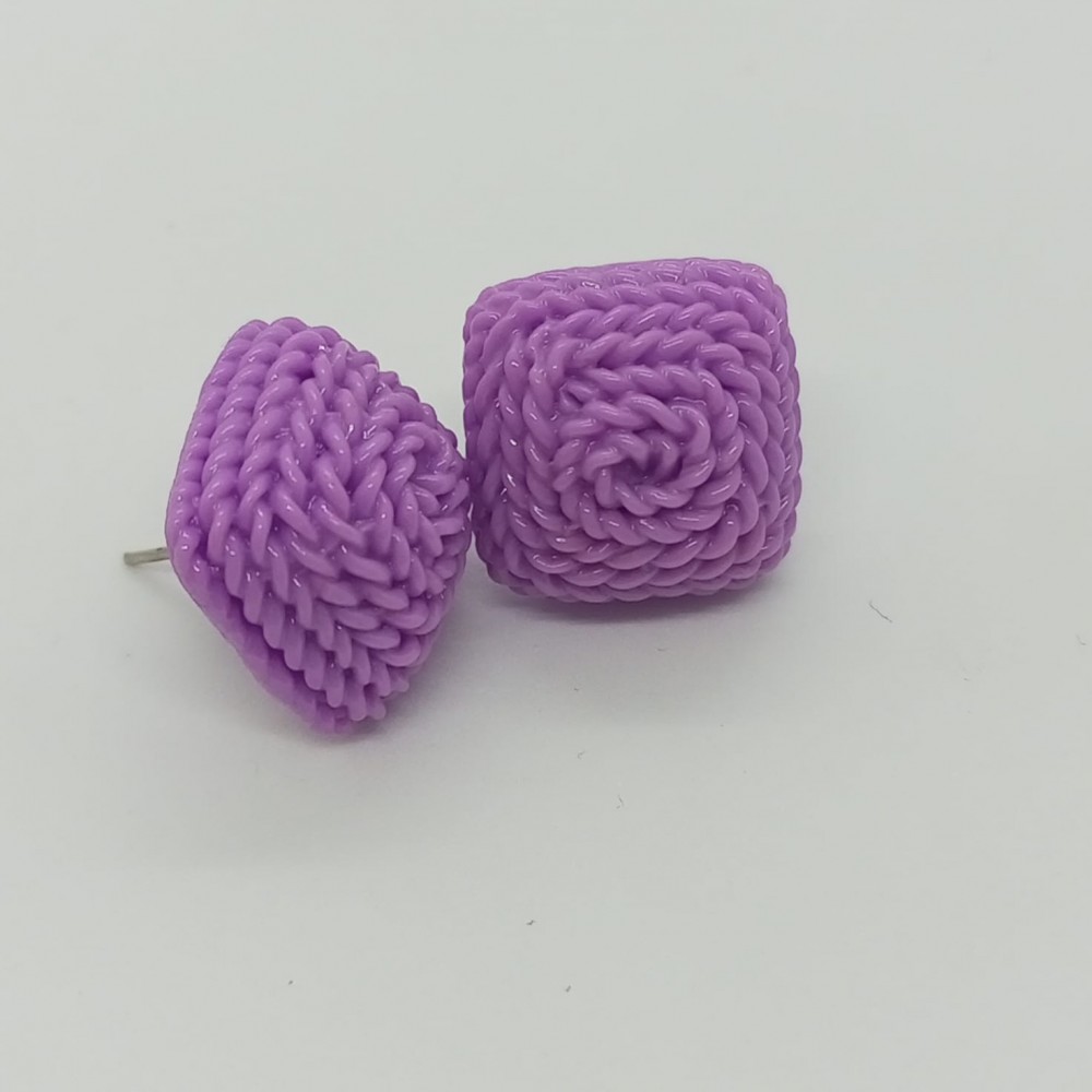 Weaving Patwen Earrings Purple