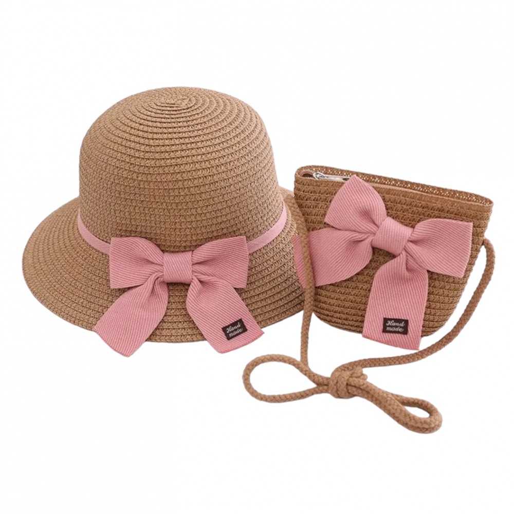 Girl Hat & Bag Beige