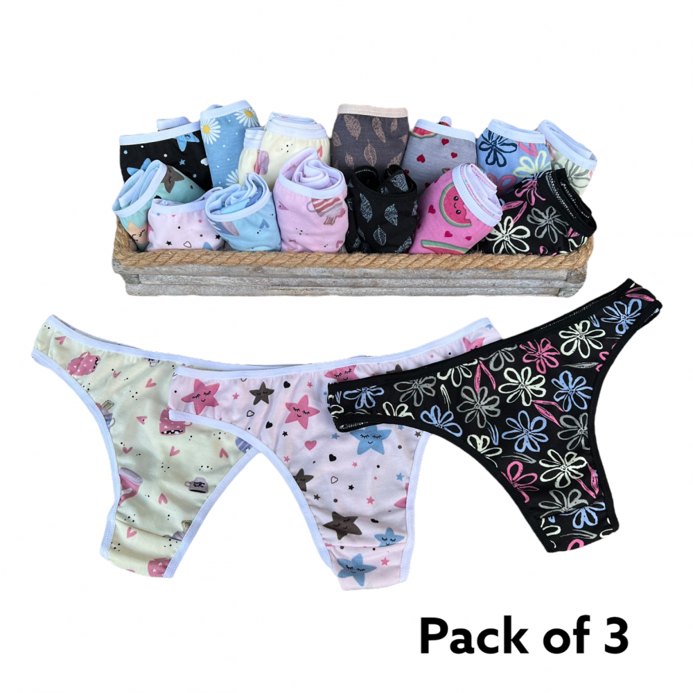 Women Thong Panties Set Of 3 -7