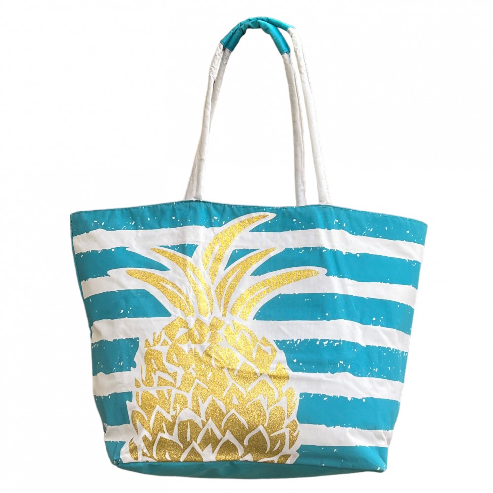 Beach Handbag Pineapple Blue