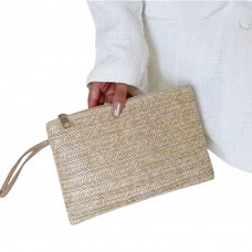 Woman Clutch Bag Straw Offwhite