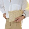Woman Clutch Bag Straw Beige
