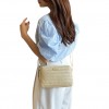 Woman Shoulder Bag Straw Beige