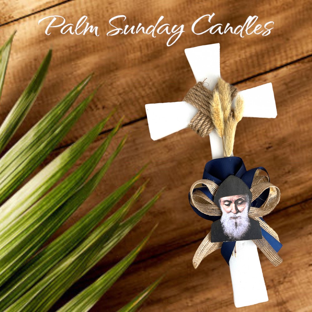 Palm Sunday Candle Cross Jute St. Charbel