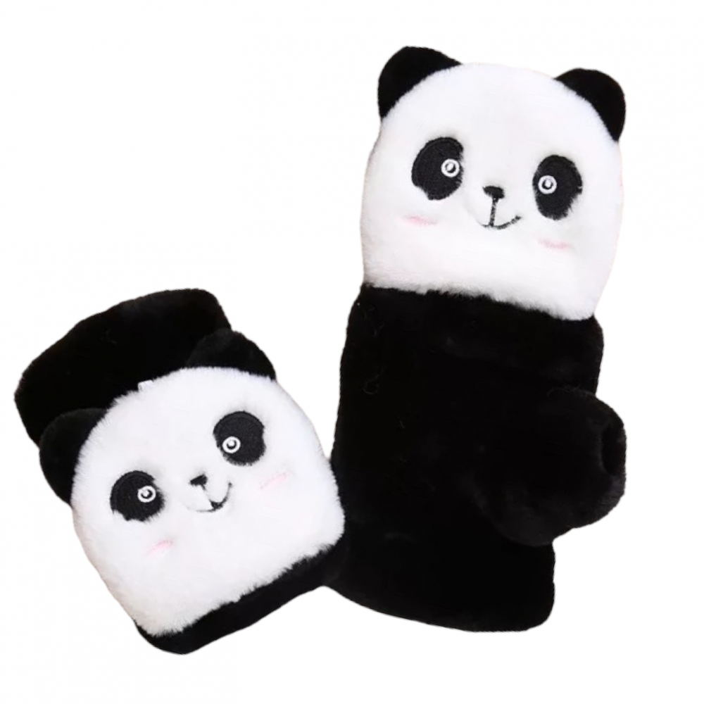 Winter Panda Gloves Black