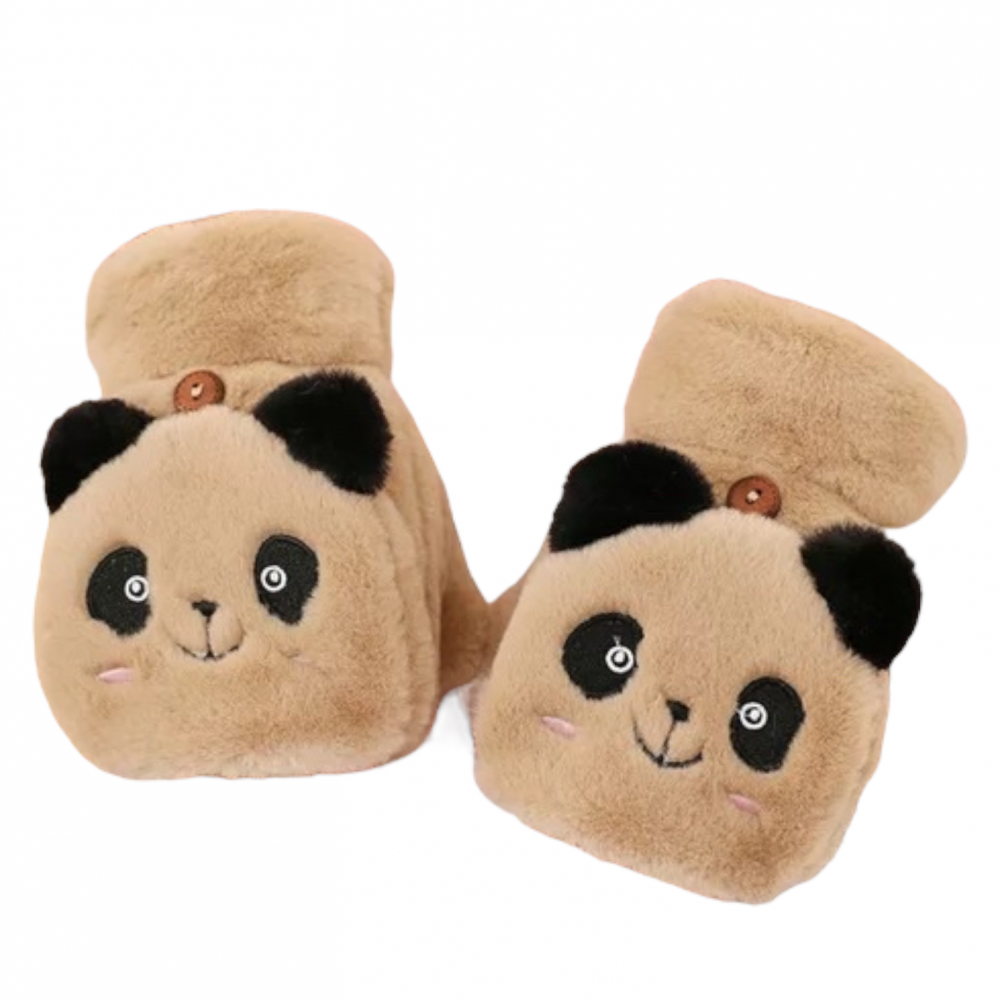 Winter Panda Gloves Beige